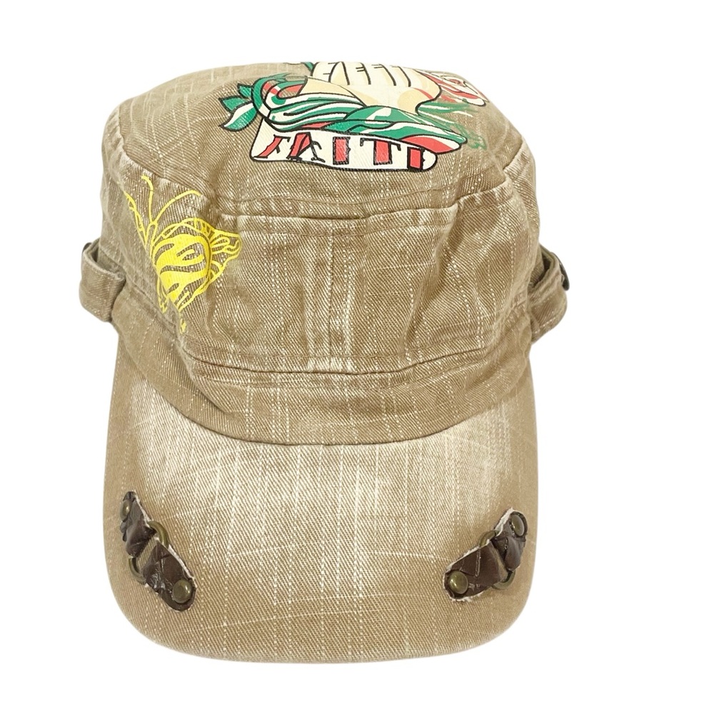 Vintage Y2K Tan Faith Praying Hands Adjustable Hat Baseball Cap‎